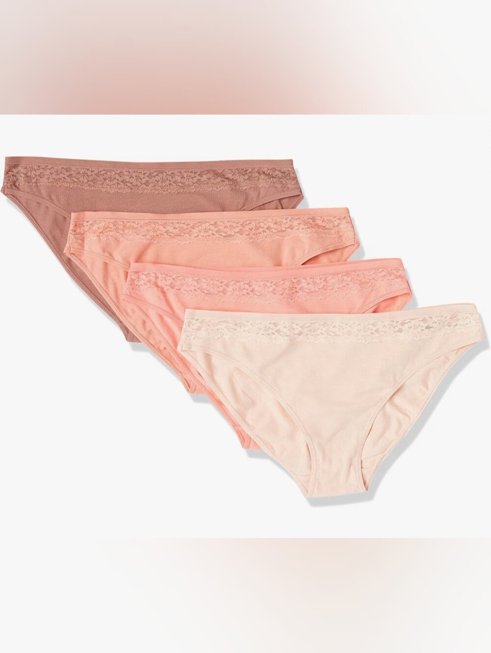 Amazon Essentials Cotton And Lace Bikini Underwear Size XS Pack Of 4 NEW